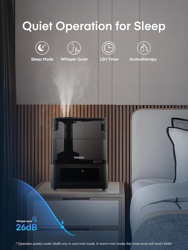 FOHERE Smart Humidifiers for Bedroom, 6L Warm and Cool Mist Quiet Humidifier - Image 5