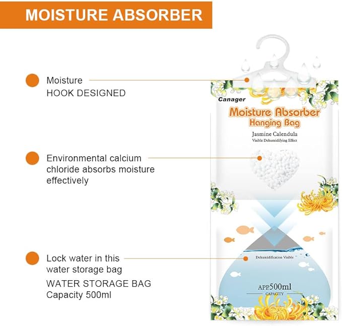 CANAGER Hanging Moisture Absorber, Jasmine Calendula Moistureproof Hanging - Image 3