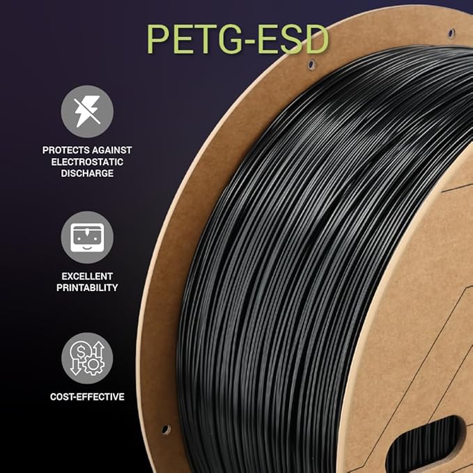 Polymaker Fiberon PETG-ESD Filament 1.75mm Black 3kg – Electrostatic Discharge - Image 7