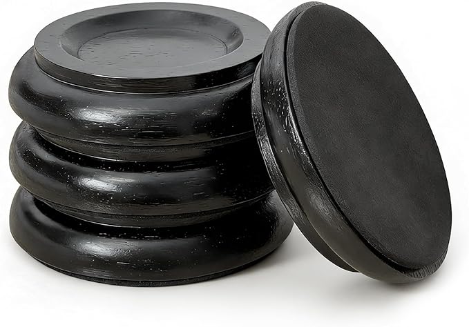 4 Pcs Solid Wood Upright Piano Caster Cups, Non-Slip & Anti-Noise by Unknown