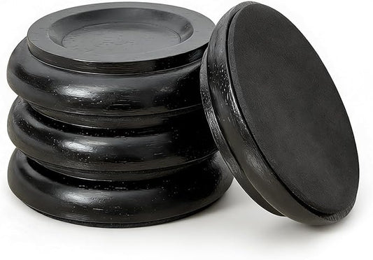 4 Pcs Solid Wood Upright Piano Caster Cups, Non-Slip & Anti-Noise by Unknown
