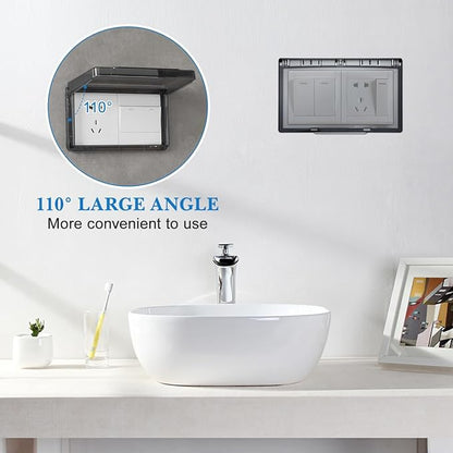 Waterproof Switch Cover Double Outlet Low Profile Wall Protector Ultra-Thin - Image 7