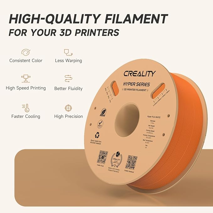 Official Creality Hyper PLA Filament 1.75mm, High Speed PLA 30-600mm/s Rapid 3D - Image 3