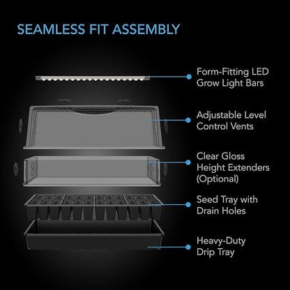 AC Infinity Heavy-Duty Large Humidity Dome w/Full Spectrum LED Grow Light Bars - Image 4