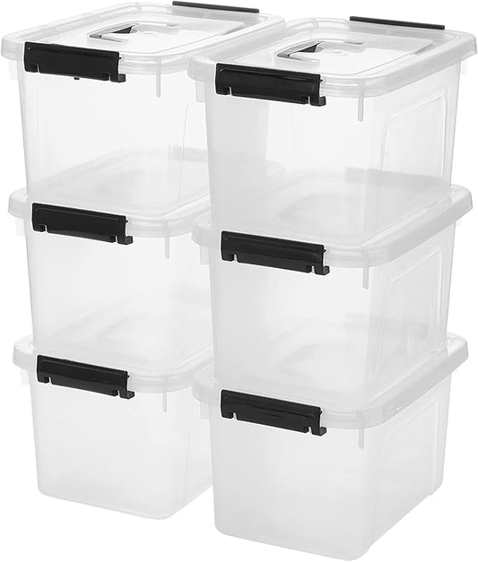 6 Quart Clear Storage Latch Box/Bins by JUJIAJIA
