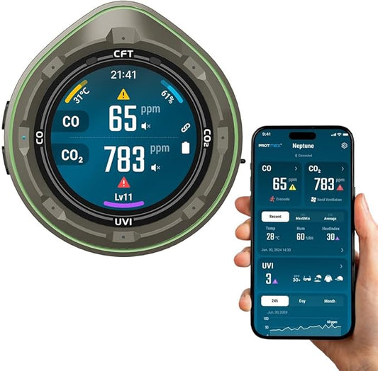 Protmex 5 in 1 Wireless Touchscreen Portable Multifunctional Carbon Monoxide by Protmex