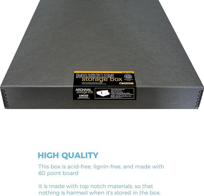 Lineco Museum Archival Storage Box, 20.75x24.75x3 in. Drop Front Design. - Image 4