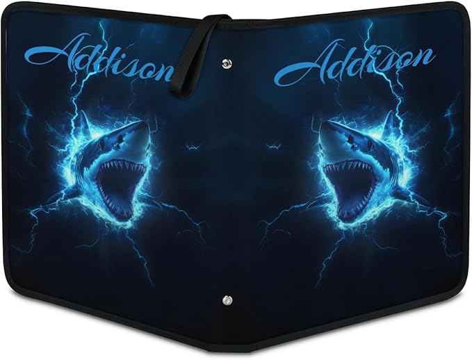 Custom Shark Card Binder, 9-Pocket Trading Card Binder, Personalized Card - Image 2