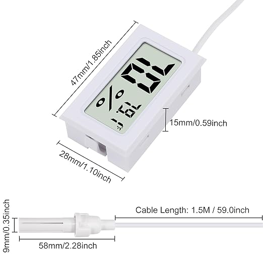 3Pcs Fahrenheit Thermometer Hygrometer Mini Digital - Image 5