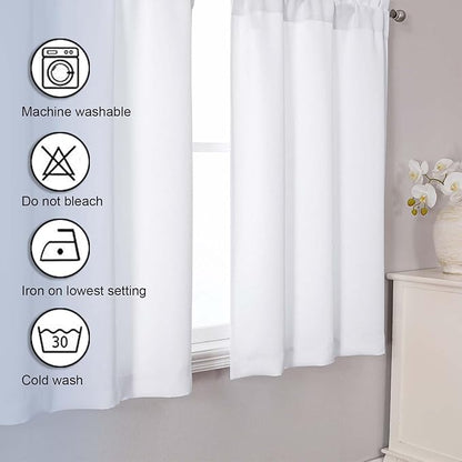 Chyhomenyc Light Filtering Short Curtains 30 Inch Length, Small Kitchen Window - Image 7