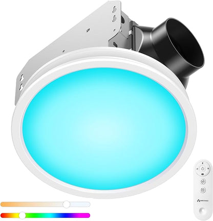 Bathroom Exhaust Fan with RGB Lights, 110CFM/1.0 Sones Vent Fan with 3 Color by Unknown