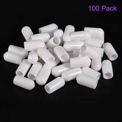 DMiotech 100 Pack 6mm ID White Screw Thread Protectors Rubber End Caps Bolt - Image 6