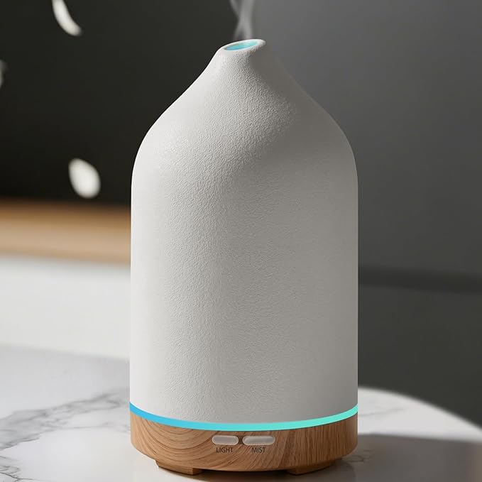 URPOWER 120ML Ceramic Essential Oil Diffuser Ultrasonic Aromatherapy Diffuser by URPOWER