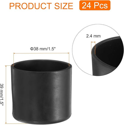 uxcell 24pcs Round Chair Leg Caps 38mm/1.5" PVC Chair Leg Floor Protectors - Image 2