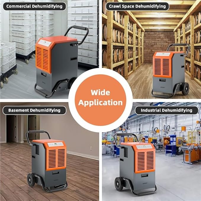ARLIME 140 Pints Dehumidifier w/Handles & Wheels & Intelligent Humidity Control - Image 9