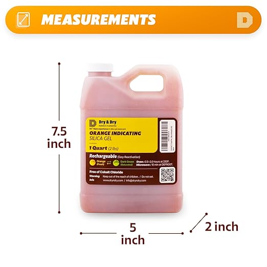 "Dry & Dry" Premium Orange Indicating Silica Gel Desiccant Beads - Image 6