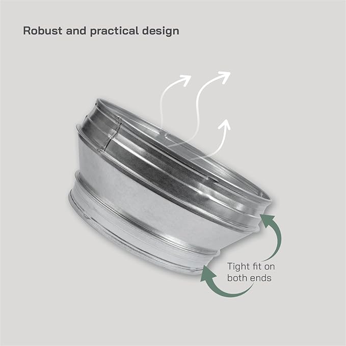 Vent Systems 10" Inch to 8" Inch Duct Reducer – Galvanized Steel HVAC Pipe - Image 4