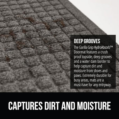 GORILLA GRIP Front Door Mat, Indoor Outdoor Ultra Absorbent HydroAbsorb Doormat - Image 4