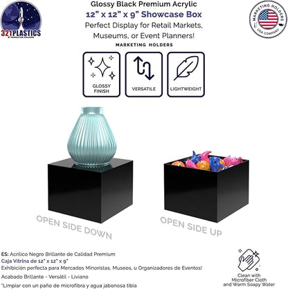 4 Pack 12" x 12" x 9" Acrylic Display Box - Image 4