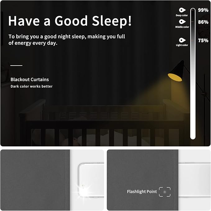Easy-Going Blackout Curtains for Bedroom, Solid Thermal Insulated Grommet and - Image 2