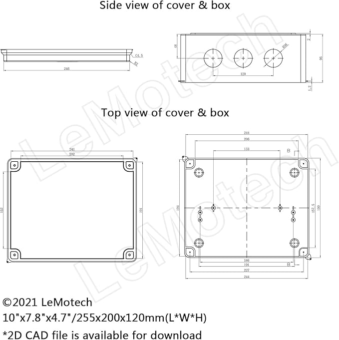 LeMotech Junction Box, ABS Plastic IP65 Waterproof and Dustproof, Universal - Image 6