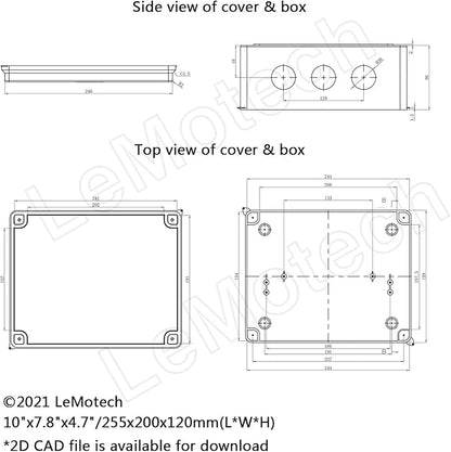 LeMotech Junction Box, ABS Plastic IP65 Waterproof and Dustproof, Universal - Image 6
