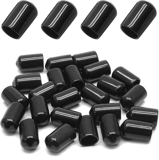 24 Pcs Round Rubber End Caps, 5/8" ID Vinyl Flexible Screw Thread Protectors by Bonsicoky