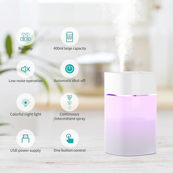 Small Humidifier for Plant, Cool Mist Humidifiers for Bedroom, Desk Mini - Image 2