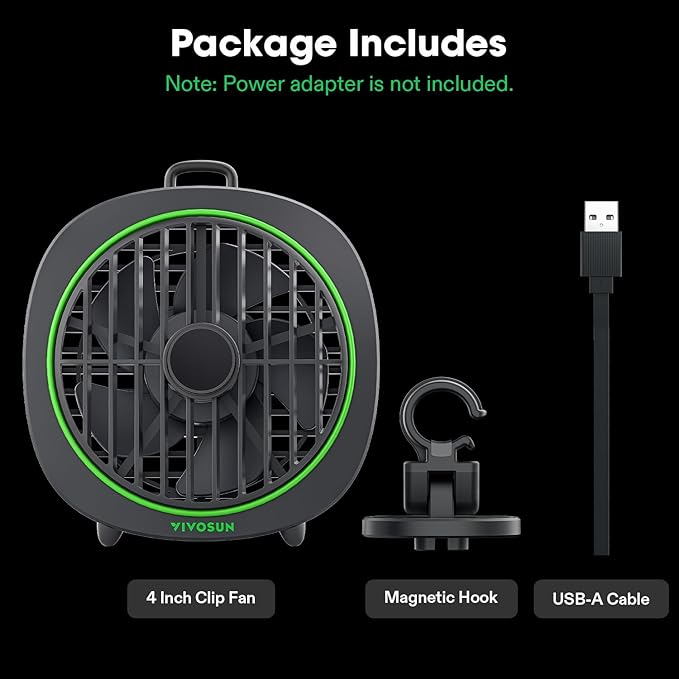 VIVOSUN AeroWave D4, 4” Grow Tent Clip Fan - Image 9