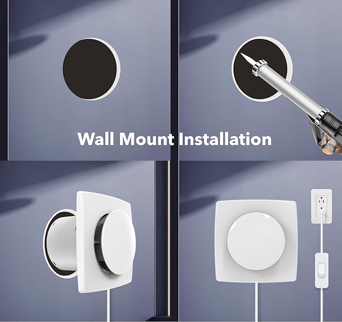Bathroom Exhaust Fan with Switch, 2600RPM Upgraded Exhaust Fan 35dB Low Noise - Image 7