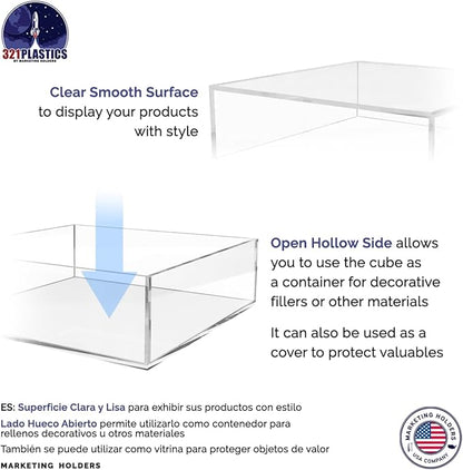 Acrylic Display Box Countertop Showcase Bin 6.75" x 6.75" x 2" Clear Lucite - Image 5