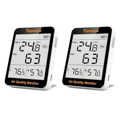 Temtop 2 Pack S1 Indoor Air Quality Monitor, Portable AQI PM2.5, Temperature by Temtop