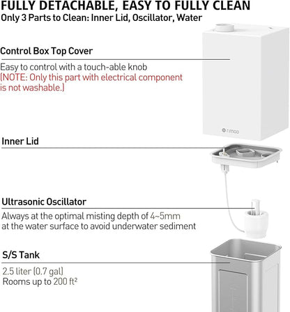 Stainless Steel Humidifier, Cool Mist Humidifiers - Image 3