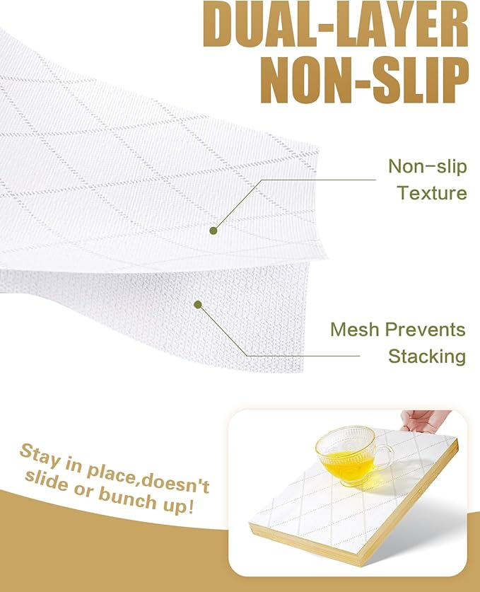 Shelf Liners for Kitchen Cabinets Non-Adhesive 12in x 20FT, Non-Slip Thickened - Image 2