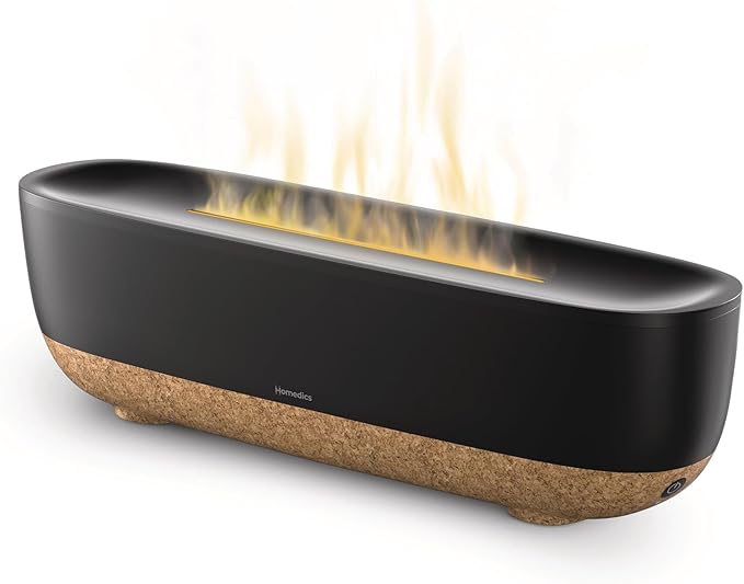 Homedics Fireside Ultrasonic Humidifier, Medium Sized Rooms, Visible by Homedics