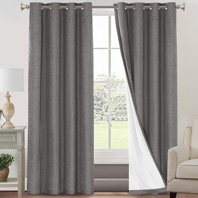 PrinceDeco Blackout Curtains 90" Long 2 Panels Set 100% Blackout Curtains by PrinceDeco