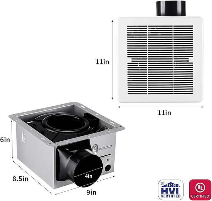 Tech Drive Bathroom fan 110 CFM, 1.5Sone No Attic access Needed Installation - Image 3