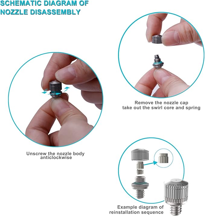 Fogland Misting Nozzles for Cooling System:35pcs Clogging-Prevent Cleanable - Image 7