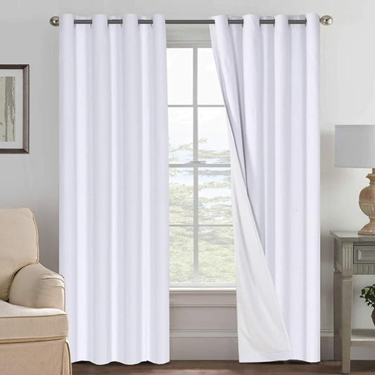 H.VERSAILTEX White Blackout Curtains, Thermal Curtains 96 inches Long 100% by HVERSAILTEX