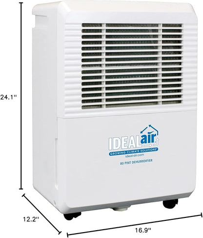 Ideal-Air Dehumidifier | 80 Pint | Portable, LED Display w/ Dehumidistat and - Image 3