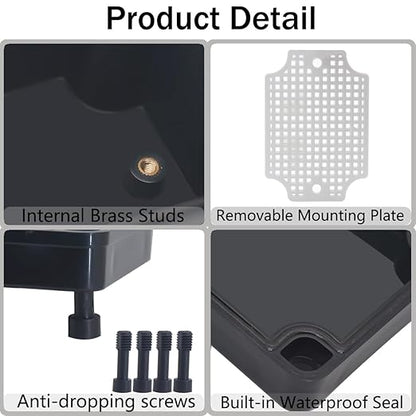Junction Box, IP67 Waterproof ABS Black Project Box - Image 3