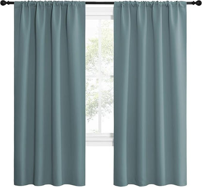NICETOWN Greyish Blue Blackout Curtains Panels - Image 2