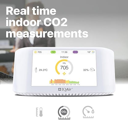 IQAir Air Quality Monitor Indoor, Swiss Design, Detects PM2.5, Temperature - Image 3