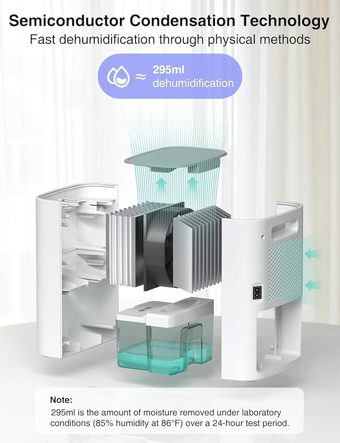 CLEVAST Small Dehumidifier for Home, 30 OZ Mini Quiet Dehumidifiers for Bedroom - Image 3