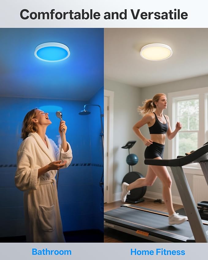 Bathroom Exhaust Fan with RGB Lights, 110CFM/1.0 Sones Vent Fan with 3 Color - Image 6