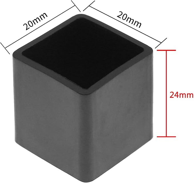20Pcs Square Furniture Leg Caps 3/4" x 3/4", Anti-Slip PVC Chair Leg Caps - Image 2
