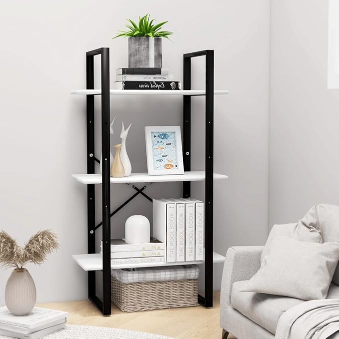 White Medium Storage Shelf 41.3 in Tall Rectangular Bookcase, 11.8 x 23.6 in by Unknown