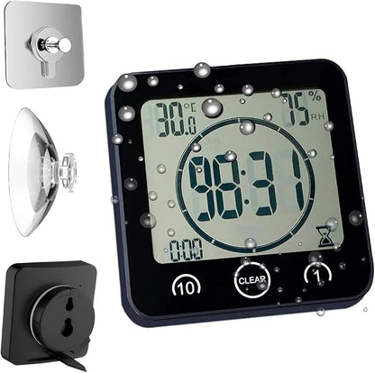 Waterproof Bathroom Wall Clock and Timer, Digital Water Resistant Hanging Timer by HomemelindaExquisiteClock