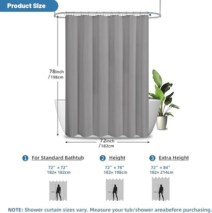 2-in-1 Waterproof Fabric Shower Curtain - Image 3