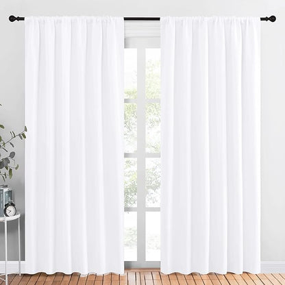 NICETOWN White Curtains, 50% Light Blocking Curtain Panels by NICETOWN